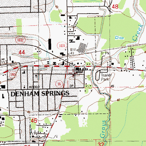 Topographic Map of New Testament Church of Christ, LA