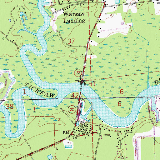 Topographic Map of Rome, LA