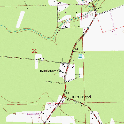 Topographic Map of Rosenwald School (historical), LA