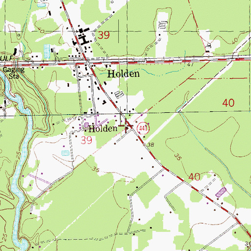 Topographic Map of Saint James Baptist Church, LA