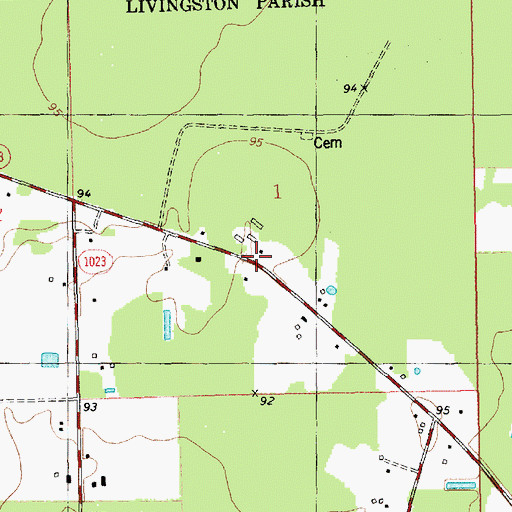 Topographic Map of Salem School (historical), LA
