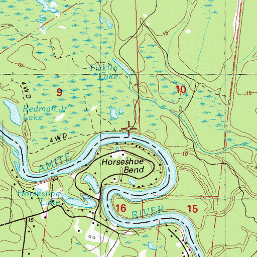 Topographic Map of Sawpit Landing, LA