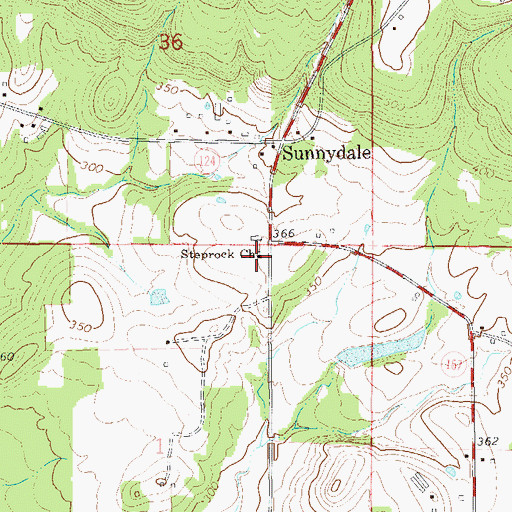 Topographic Map of Steprock Church, AR