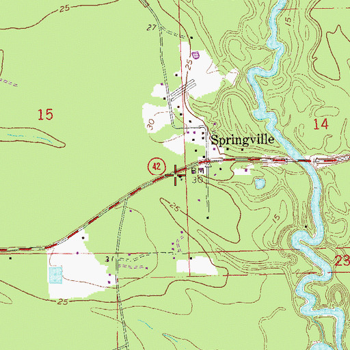 Topographic Map of Springfield Baptist Church, LA