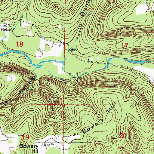 Topographic Map of Cave Spring Hollow, AR