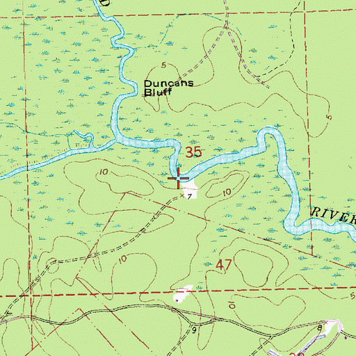 Topographic Map of Tucker Landing, LA
