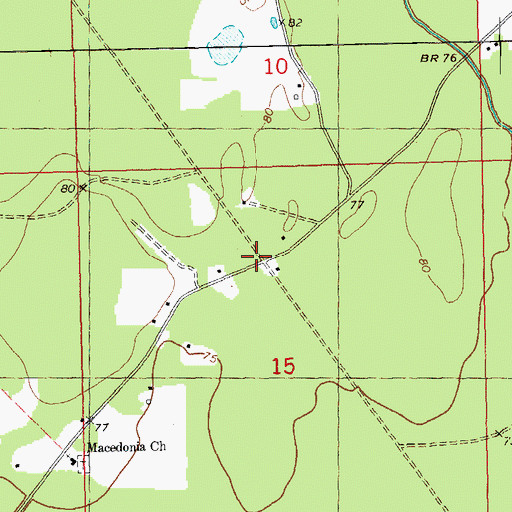 Topographic Map of Yawn (historical), LA