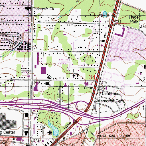Topographic Map of Abundant Life Assembly of God Church, LA