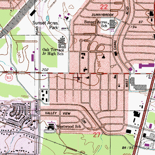 Topographic Map of Bethel Assembly of God Church, LA