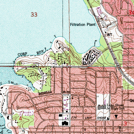 Topographic Map of Bethel Baptist Church, LA