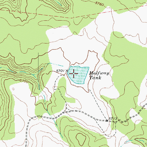 Topographic Map of Halfway Tank, AZ