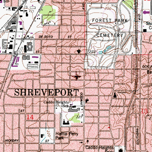 Topographic Map of Central Missionary Baptist Church, LA