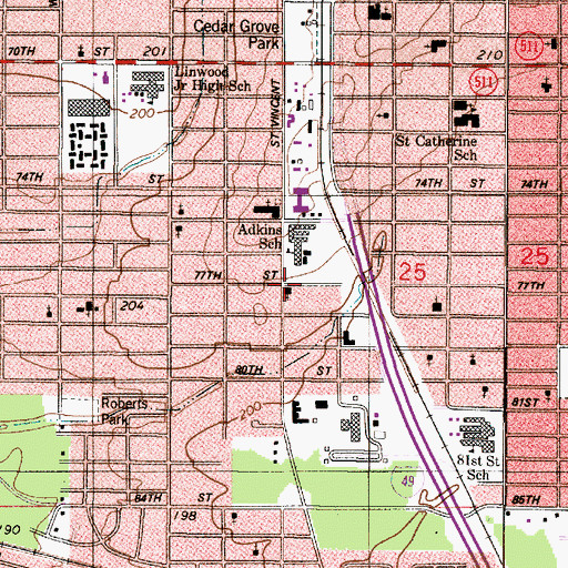 Topographic Map of Church of God, LA