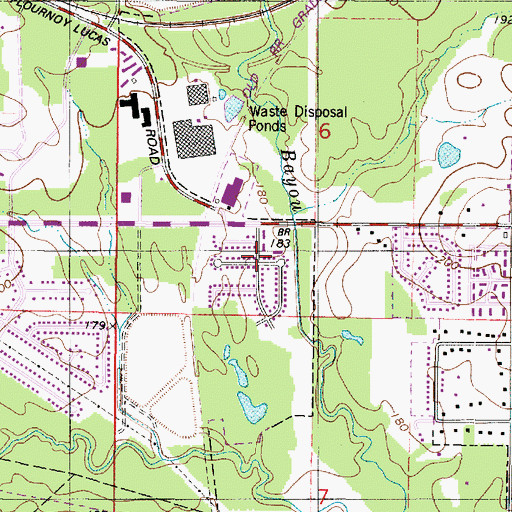Topographic Map of Edgewood Village, LA