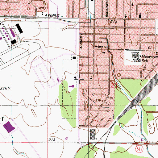 Topographic Map of Emmanuel Church of God in Christ, LA