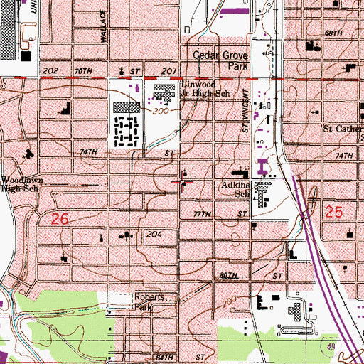 Topographic Map of Fellowship of Christ Missionary Baptist Church, LA