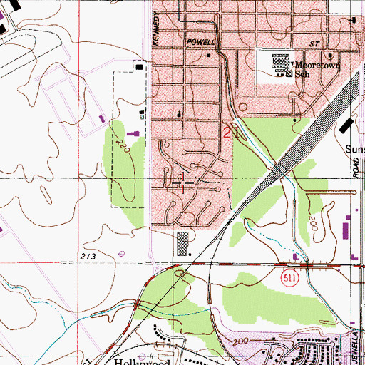 Topographic Map of Forest Oak, LA