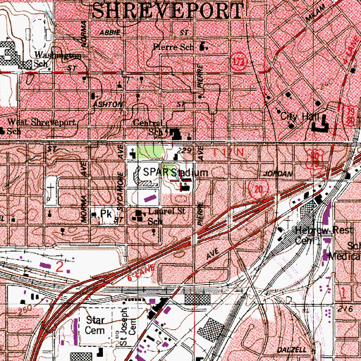 Topographic Map of Galilee Baptist Church, LA