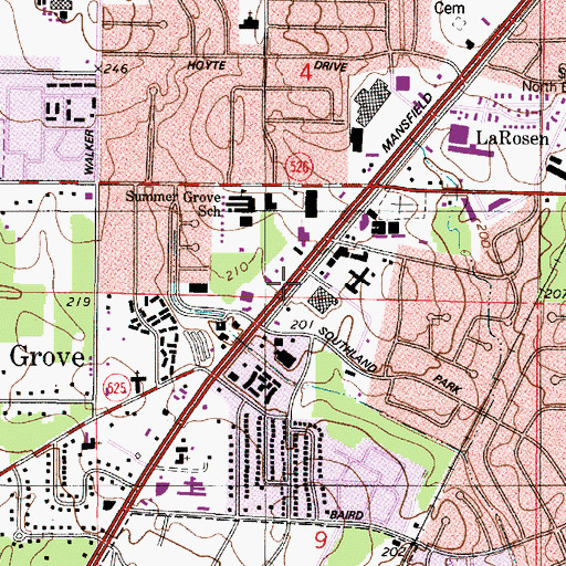 Topographic Map of Hadley, LA