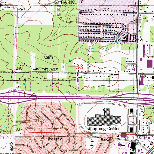 Topographic Map of Hickory Place, LA