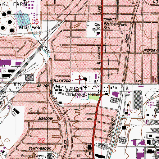 Topographic Map of Hollywood Presbyterian Church, LA
