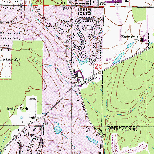 Topographic Map of Huntington Plaza Shopping Center, LA