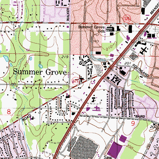 Topographic Map of John Calvin Presbyterian Church, LA