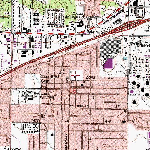 Topographic Map of King of Kings Lutheran Church, LA