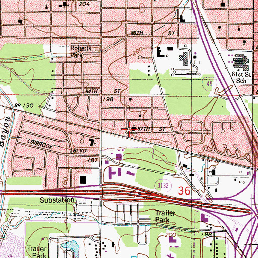 Topographic Map of Miles Chapel Christian Methodist Episcopal Church, LA