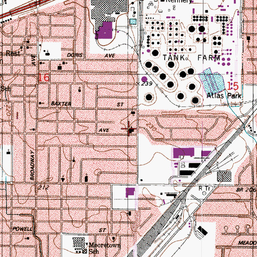 Topographic Map of Morning Star Missionary Baptist Church, LA