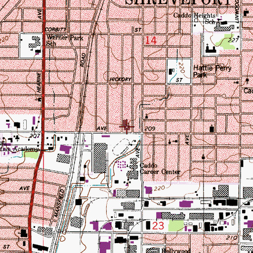 Topographic Map of Morningside Baptist Church, LA