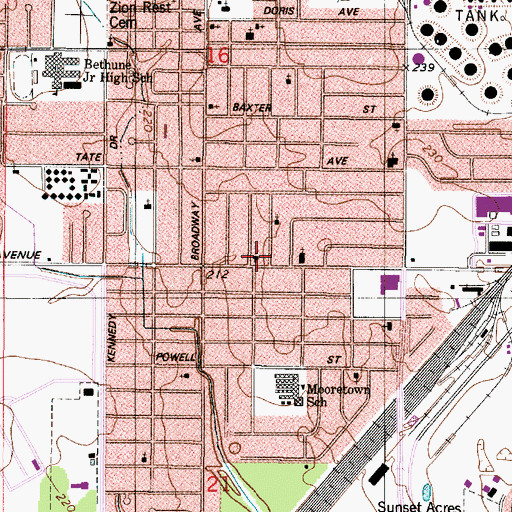 Topographic Map of Mount Pisgah Baptist Church, LA