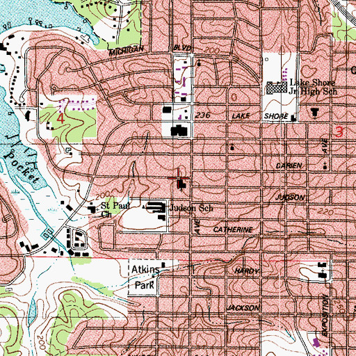 Topographic Map of New Elizabeth Baptist Church, LA