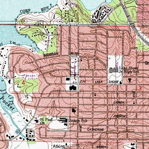 Topographic Map of New Life Missionary Baptist Church, LA