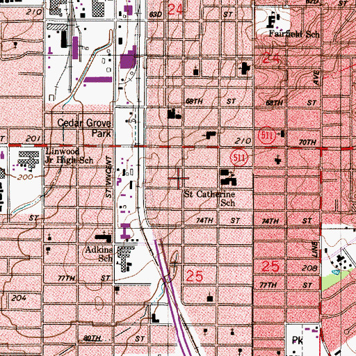 Topographic Map of New Star Baptist Church, LA