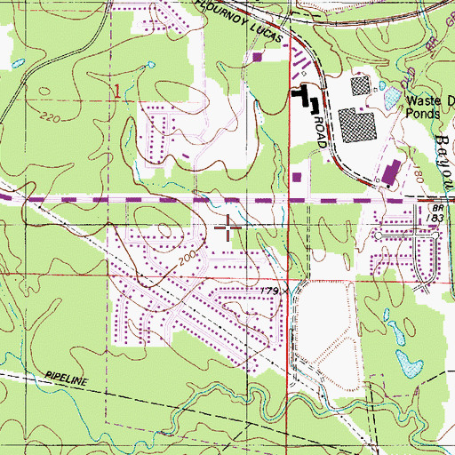 Topographic Map of Pine Forest South, LA