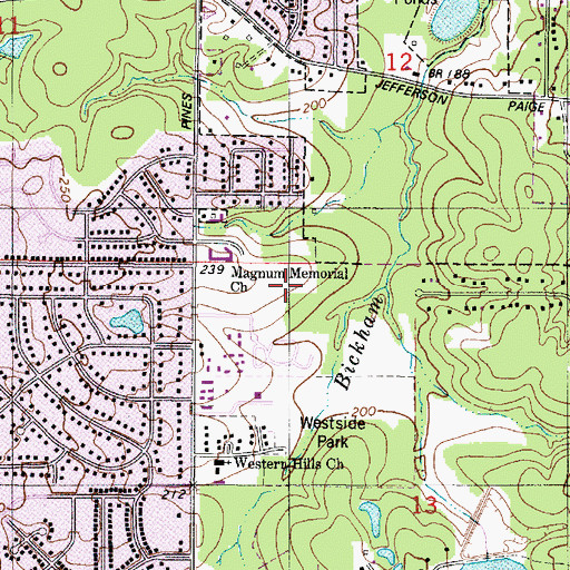 Topographic Map of Rosewood Estates, LA