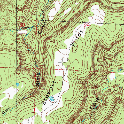 Topographic Map of Stewart Point, AR
