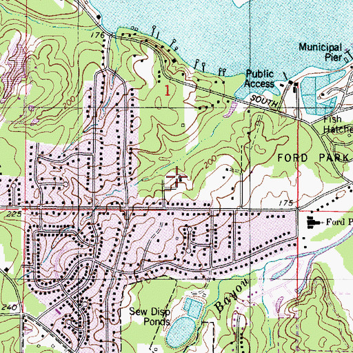 Topographic Map of South Lakeshore Community Club, LA