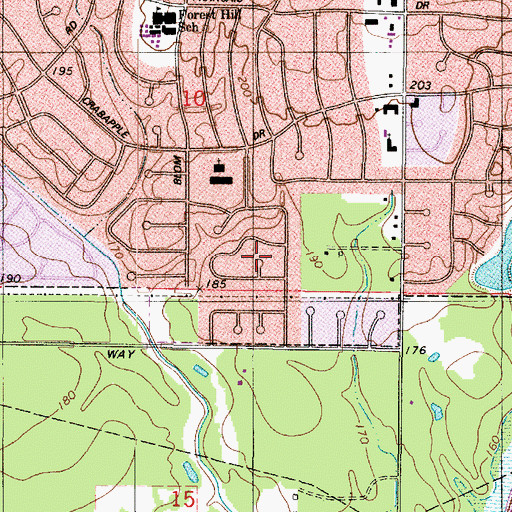 Topographic Map of Southdowns, LA