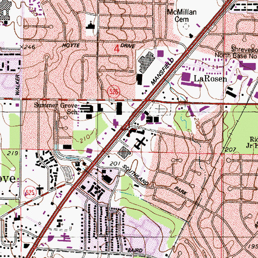Topographic Map of Summer Grove Shopping Center, LA