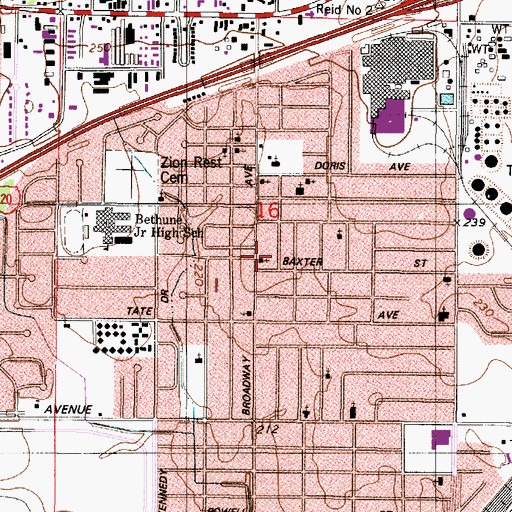 Topographic Map of Tabernacle Baptist Church, LA