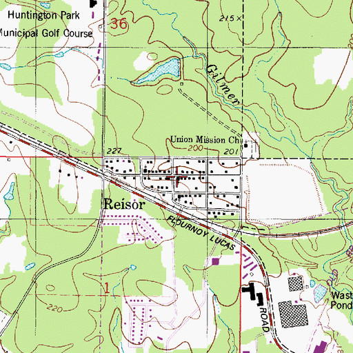 Topographic Map of Union Mission Baptist Church Number 2, LA
