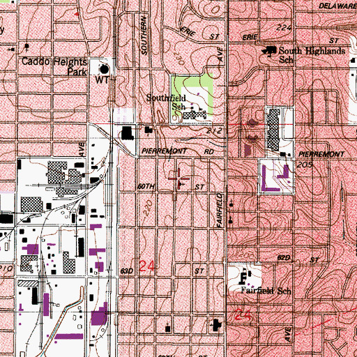 Topographic Map of Victory Miracle Deliverance Temple Apostolic Church, LA