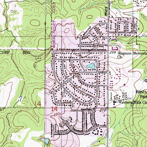 Topographic Map of Western Hills Estates, LA