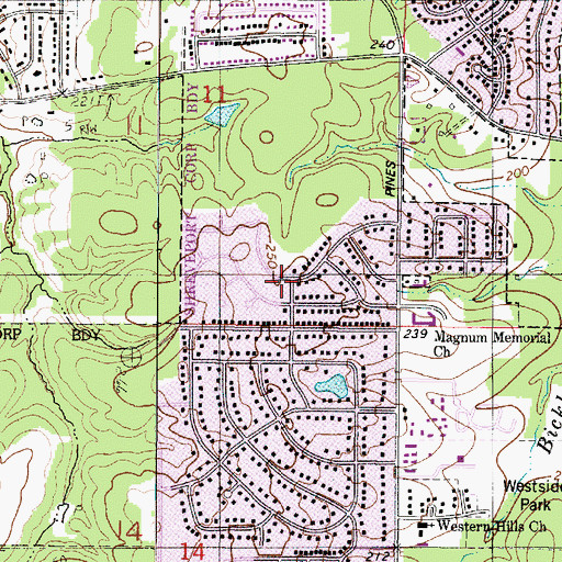 Topographic Map of Western Hills Village, LA