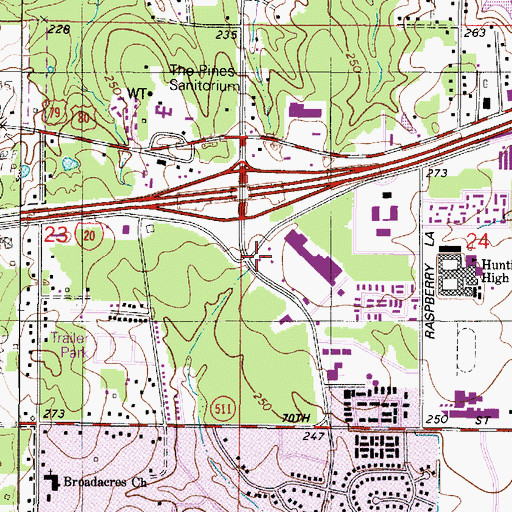 Topographic Map of Westport Shopping Center, LA