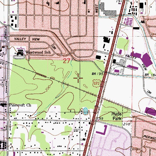 Topographic Map of Wildwood Park, LA