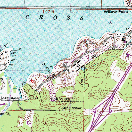 Topographic Map of Willow Ridge, LA