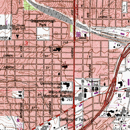 Topographic Map of Zion Baptist Church, LA
